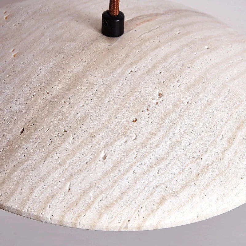 DecorBites™ Cream Stone Wood Chandelier Pendant Lamp for Bedroom - Danish Style Atmospheric Lighting