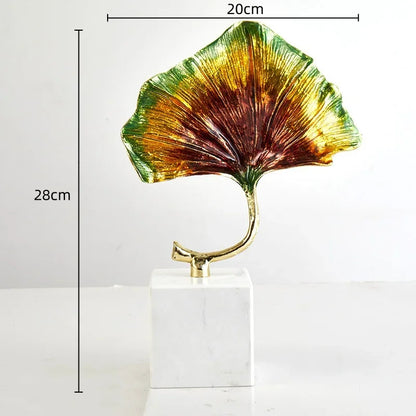DecorBites™ Ginkgo Leaf Metal Sculpture Home Decor Figurine