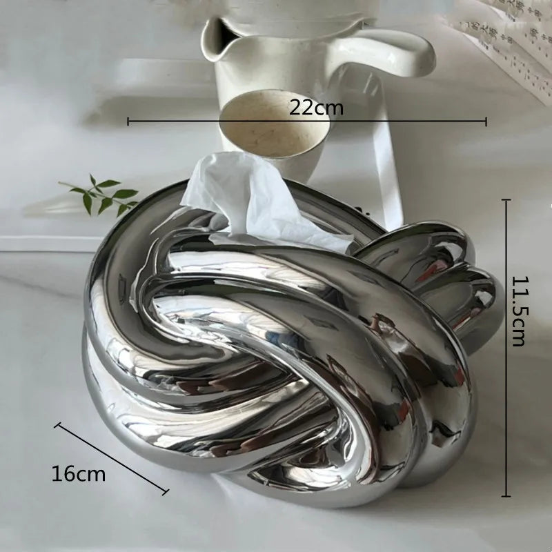 DecorBites™ Ceramic Desktop Storage Paper Towel Holder & Tissue Box Organizer