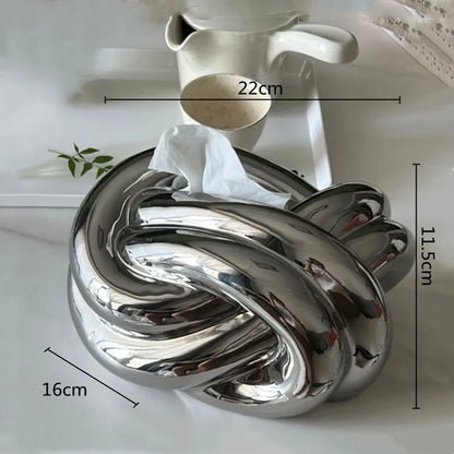 DecorBites™ Ceramic Desktop Storage Paper Towel Holder & Tissue Box Organizer