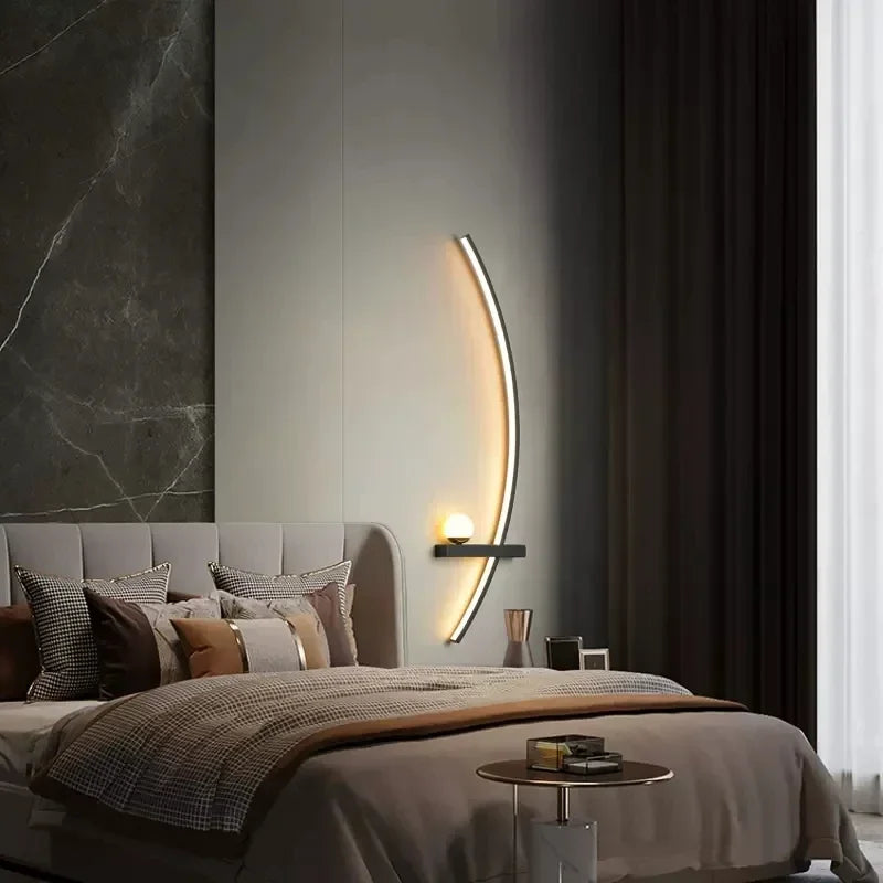 DecorBites™ Black Gold Modern Wall Sconce for Bedroom Study Home Indoor Lighting