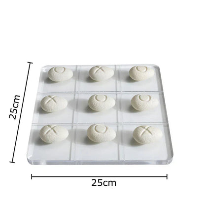 DecorBites™ Acrylic Tic-Tac-Toe Chessboard Set with Resin Pieces