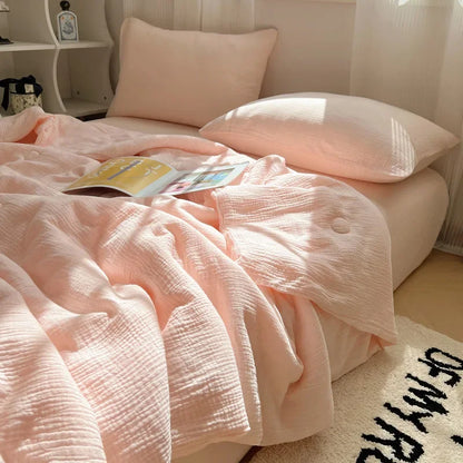 DecorBites™ Cooling Wrinkled Yarn Summer Blanket - Breathable & Thin Comforter
