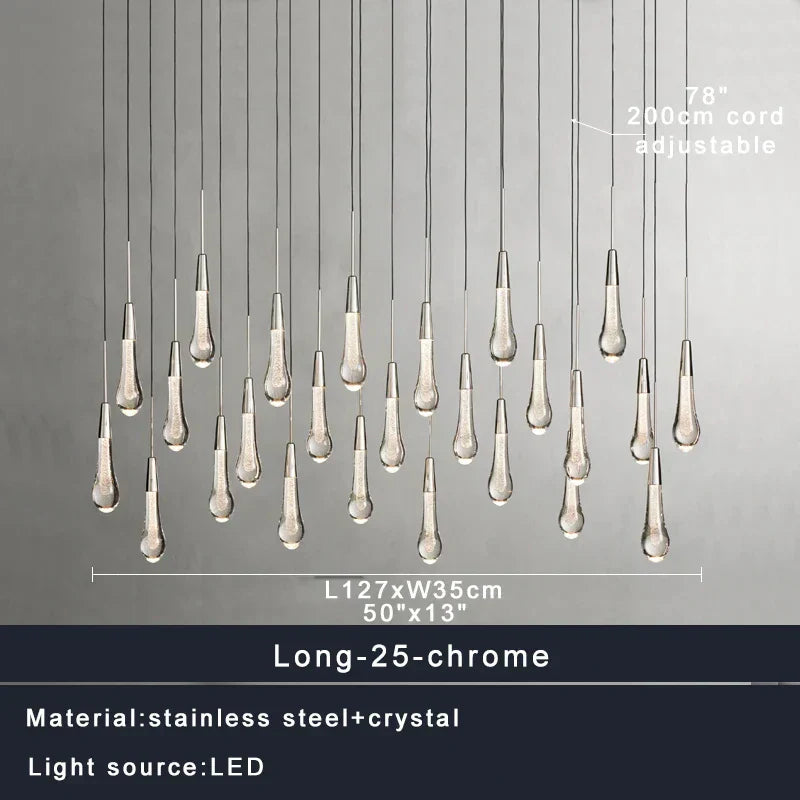 DecorBites™ Crystal Water-drop Ceiling Chandelier, Elegant Dining Room Décor.