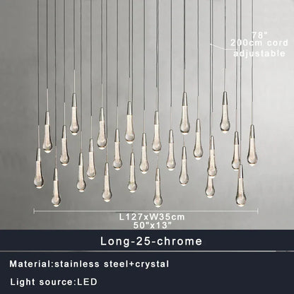 DecorBites™ Crystal Water-drop Ceiling Chandelier: Elegant Dining Table Lighting Fixture