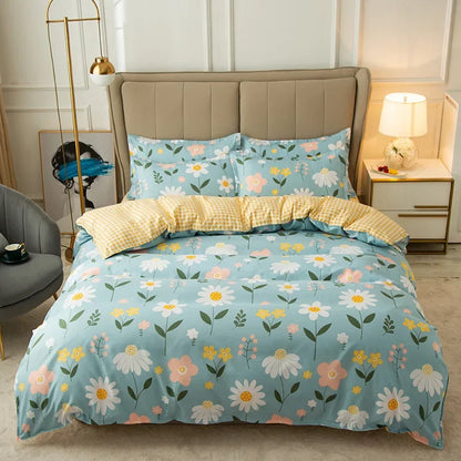 DecorBites™ Cartoon Print Bedding Set - Queen/King Size Duvet Cover, Sheets, Pillowcases