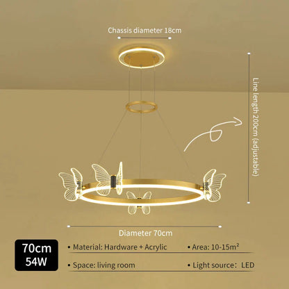 DecorBites™ Butterfly Crystal Chandelier: Modern Nordic Light Luxury for Living Room, Dining Room, Bedroom