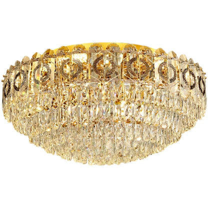 DecorBites™ Crystal Ceiling Lamp: Modern Simple Golden Round Light for Living Room, Bedroom, Study