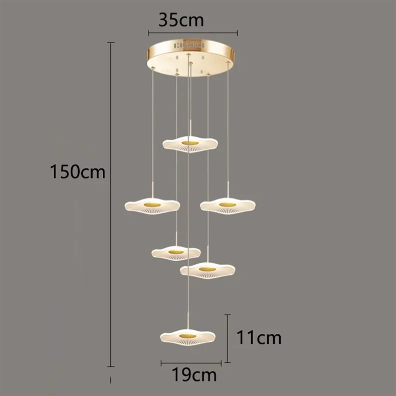 DecorBites™ Crystal Chandelier Stair Pendant Lamp Living Room Pendant Lights Interior Lighting