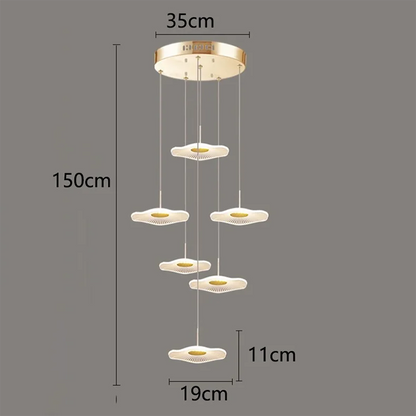 DecorBites™ Crystal Chandelier Stair Pendant Lamp Living Room Pendant Lights Interior Lighting