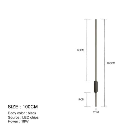 DecorBites™ Black LED Wall Lights - Modern Straight Line for Bedroom, Living Room, Kitchen Décor