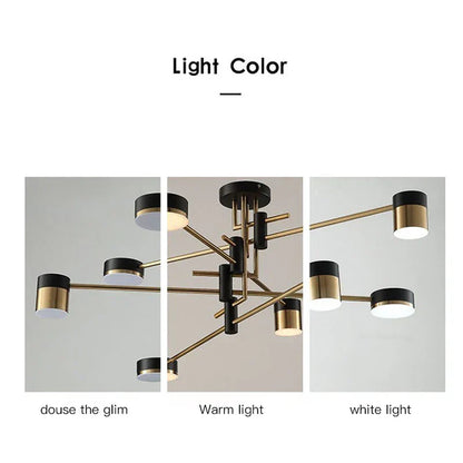 DecorBites™ Black Branch LED Chandelier: Modern Nordic Design for Living Room, Bedroom, Dining Room