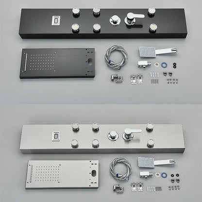 DecorBites™ Black Shower Panel Column Wall Mount Rainfall Waterfall Faucet Hot Cold Mixer Tap