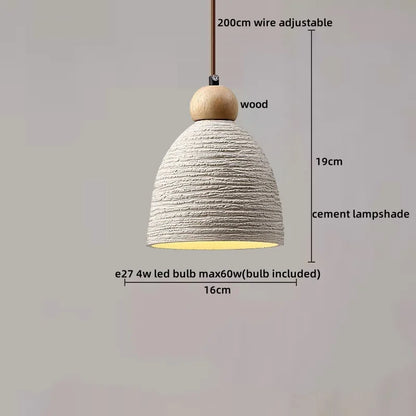 DecorBites™ LED Pendant Lights for Modern Decor with Cement Wood Design