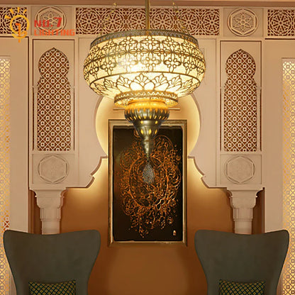 DecorBites™ Gold Lustre Iron Art Pendant Lights LED E27, Exotic Design for Home, Restaurant, Bar