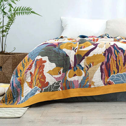 DecorBites™ Cozy Gauze Cotton Throw Blanket