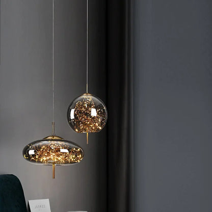 DecorBites™ Amber Glass Chandelier: Luxury Lighting for Bedroom, Dining Room, Kitchen, Restaurant & Art Decor