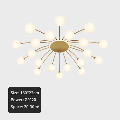 DecorBites™ Ball Glass Ceiling Light in Gold for Living Room, Dining, Bedroom by DecorBites™