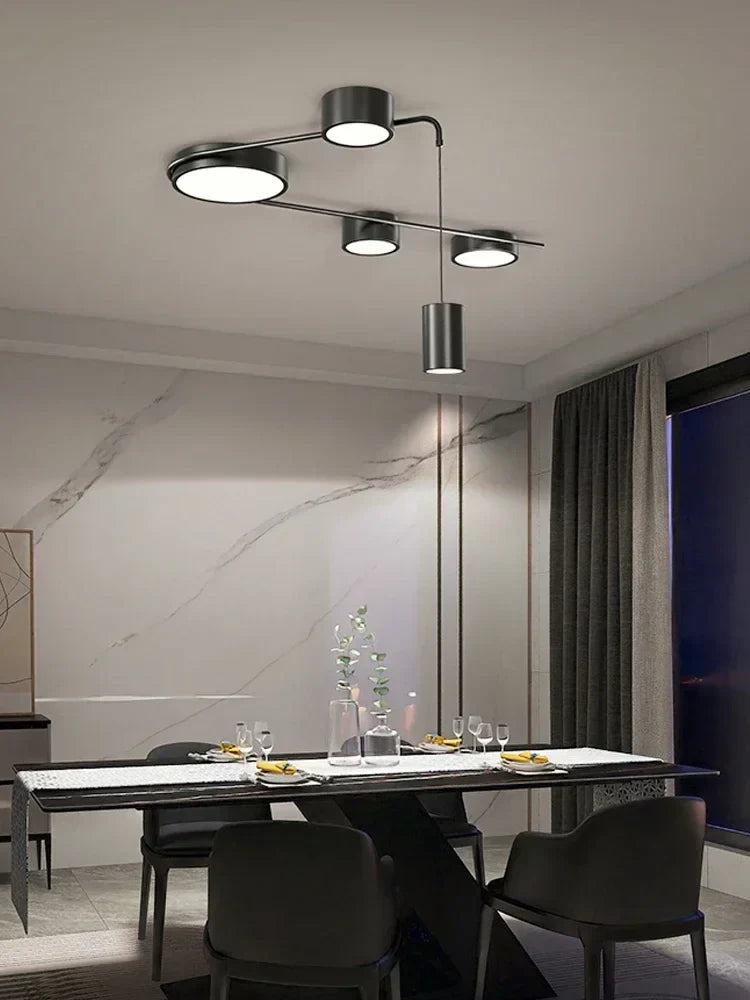 DecorBites™ Black LED Chandeliers for Living Dining Bedroom Hall Kitchen: Modern, Simple Indoor Lighting
