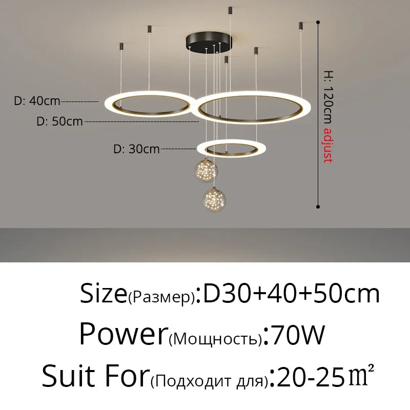 DecorBites™ LED Star Chandeliers: Modern Dimmable Lighting for Living Room Bedroom Decor