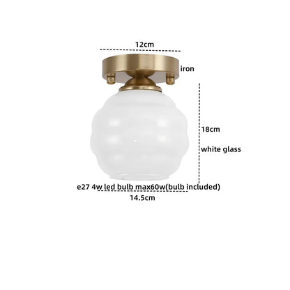 DecorBites™ Creamy Glass Iron LED Ceiling Light - Modern Indoor Lighting Fixtures