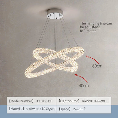 DecorBites™ Crystal Chandelier Ring - Elegant Light Luxury for Living Room, Dining Room & Bedroom