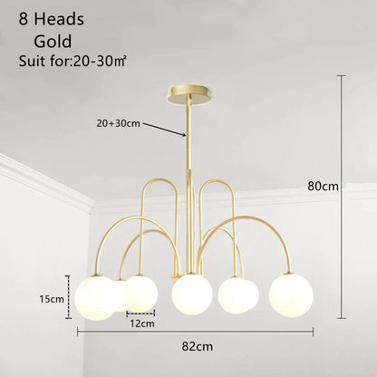 DecorBites™ LED Glass Ball Ceiling Chandelier for Home Decor Lighting