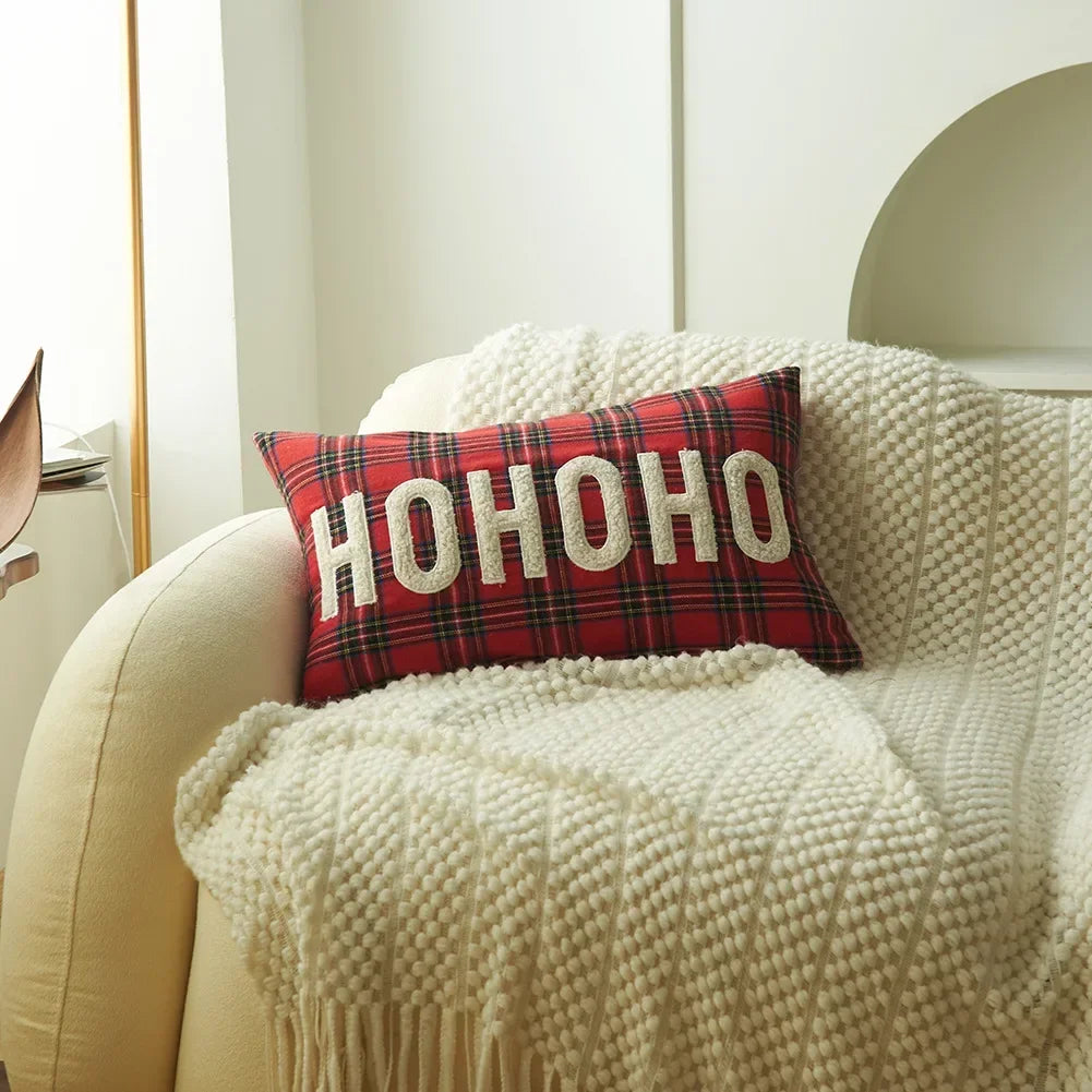 DecorBites™ Christmas Plaid Print Pillow Case Set - Festive Holiday Home Decor