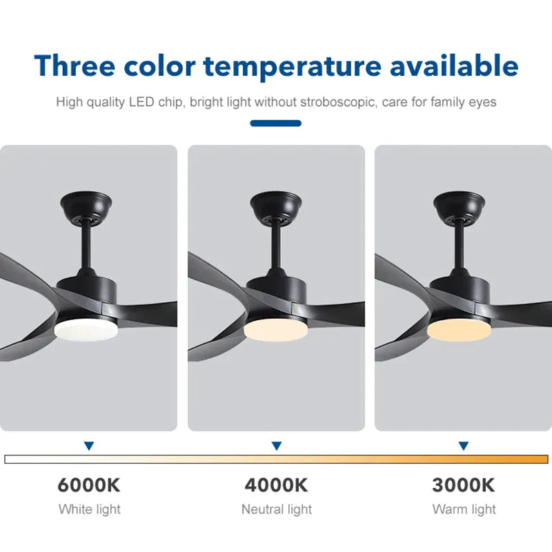 DecorBites™ 52" Pure Copper DC Ceiling Fan with Remote Control & LED Light