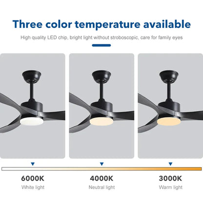 DecorBites™ 52" Pure Copper DC Ceiling Fan with Remote Control & LED Light