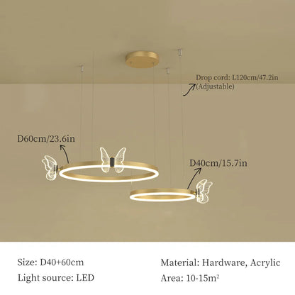 DecorBites™ LED Butterfly Chandelier Pendant Light for Modern Living Room
