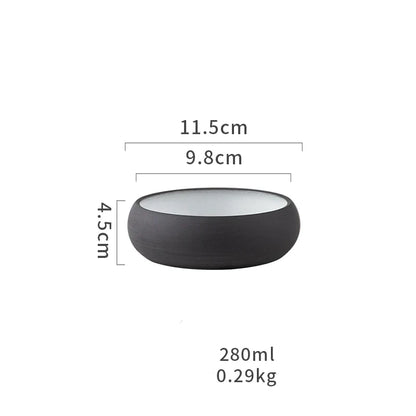 DecorBites™ Japanese Ceramic Round Bowl - Restaurant Tableware and Household Snack Fruit Dessert Bowl