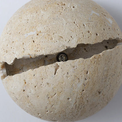 DecorBites™ Dino Egg Stone Art Wall Lamp Yellow Travertine LED Sconce Light Fixtures