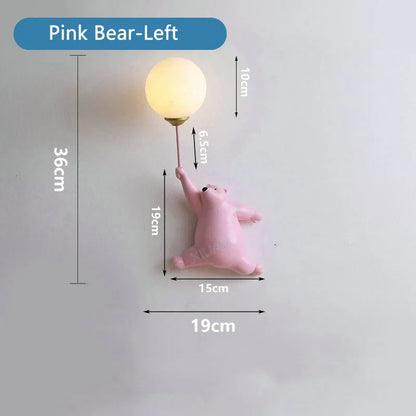DecorBites™ Bear Night Light: Nordic Cartoon Moon Lamp for Kids Room Decor