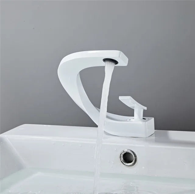 DecorBites™ Black Basin Faucet Brushed Gold Bathroom Mixer Tap Hot Cold Lavotory Chrome