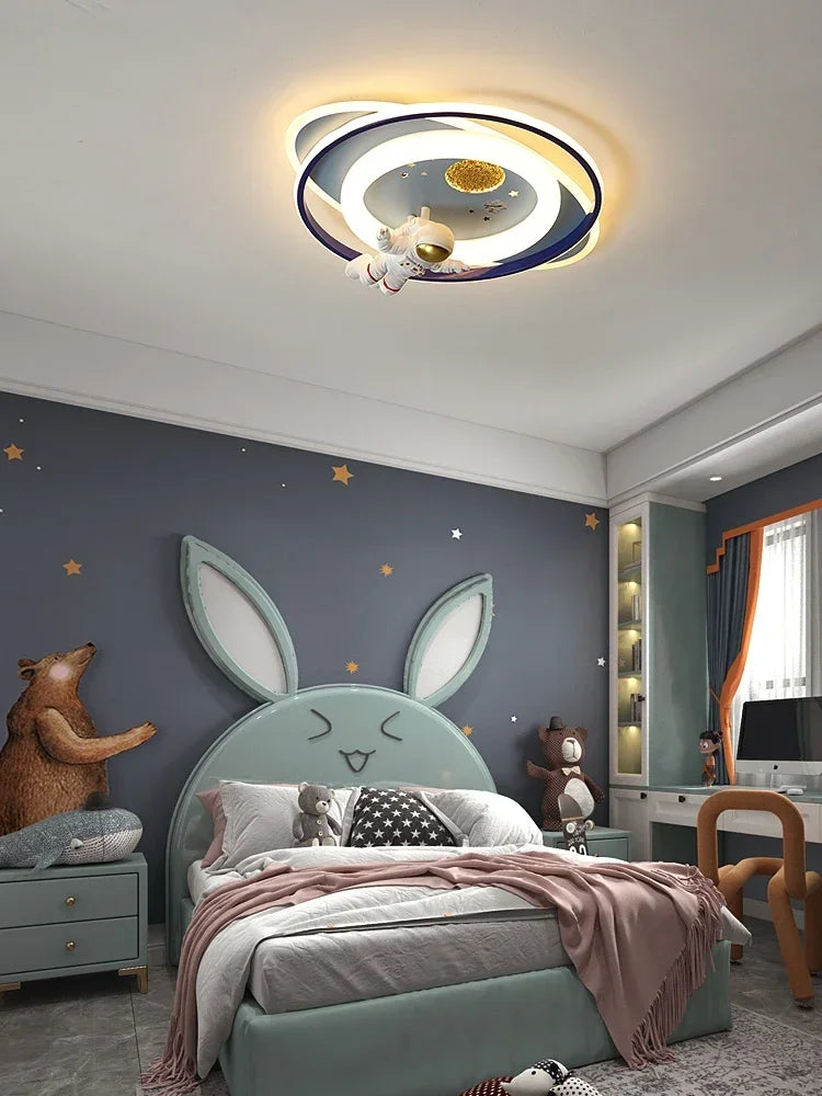 DecorBites™ Astronaut Spaceman Rocket Rabbit Ceiling Light Kids Bedroom Luminaire