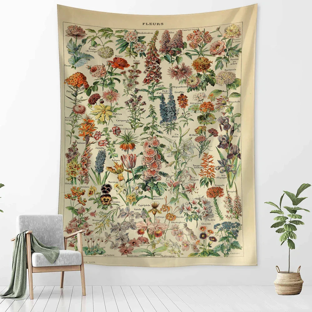 DecorBites™ Cactus & Mushroom Girl Tapestry - Hippie Boho Psychedelic Wall Art Decor