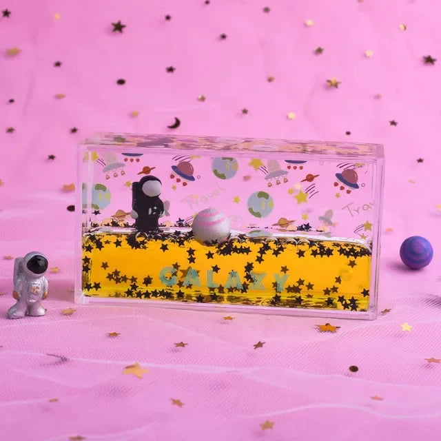 DecorBites™ Astronaut Drift Keychain: Creative Liquid Hourglass Stress Relief Toy & Home Decor