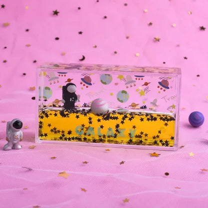 DecorBites™ Astronaut Drift Keychain: Creative Liquid Hourglass Stress Relief Toy & Home Decor