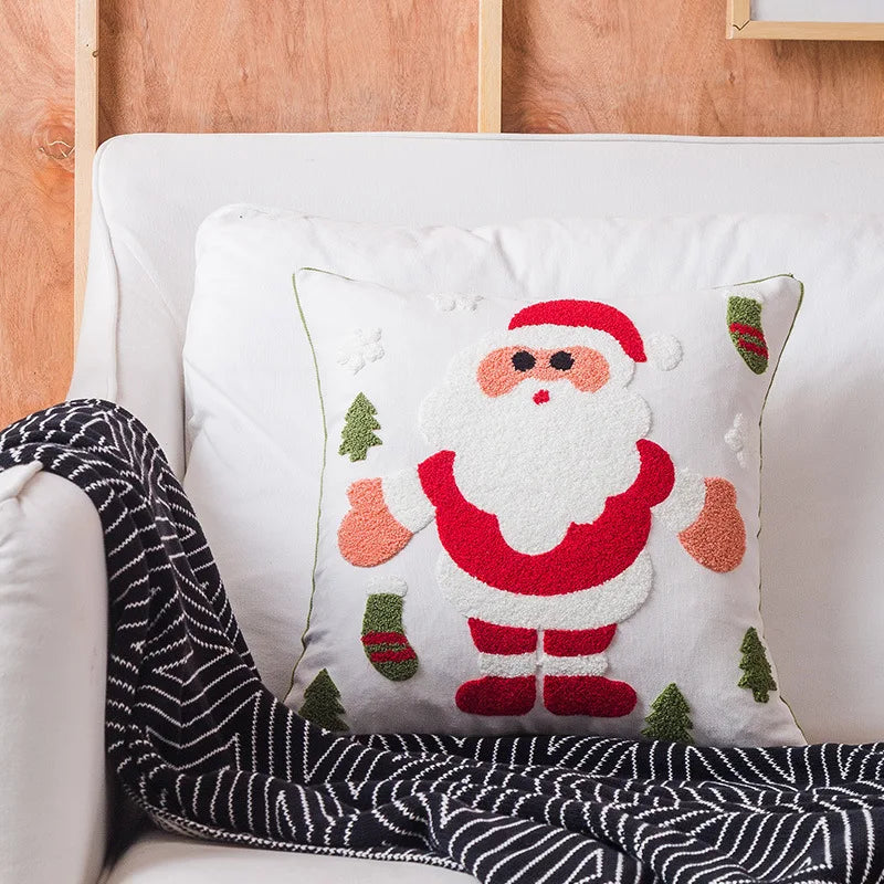 DecorBites™ Christmas Snowflake Elk Embroidered Pillowcases - Festive Decorative Cushion Cover