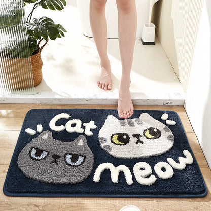 DecorBites™ Cartoon Puppy Flocked Bathroom Rug Thicken Super Absorbent Water Bath Rugs