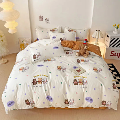 DecorBites™ Cartoon Animal Print Bedding Set with Duvet Cover, Sheet & Pillowcases