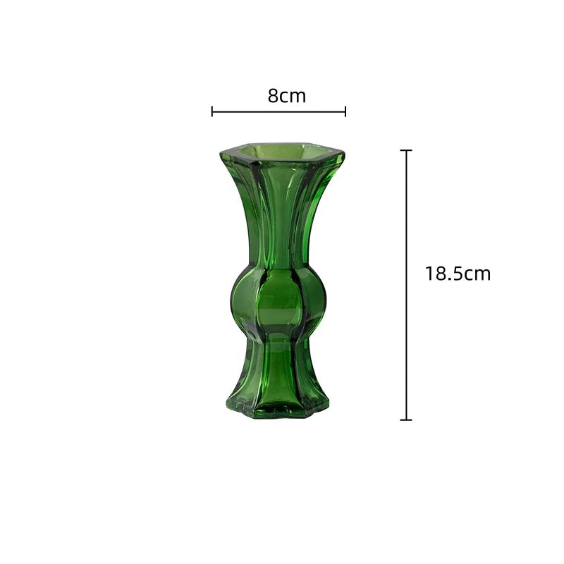 ™ Green Glass Geometry Vase Hydroponics Terrarium Home Decoration Accessory