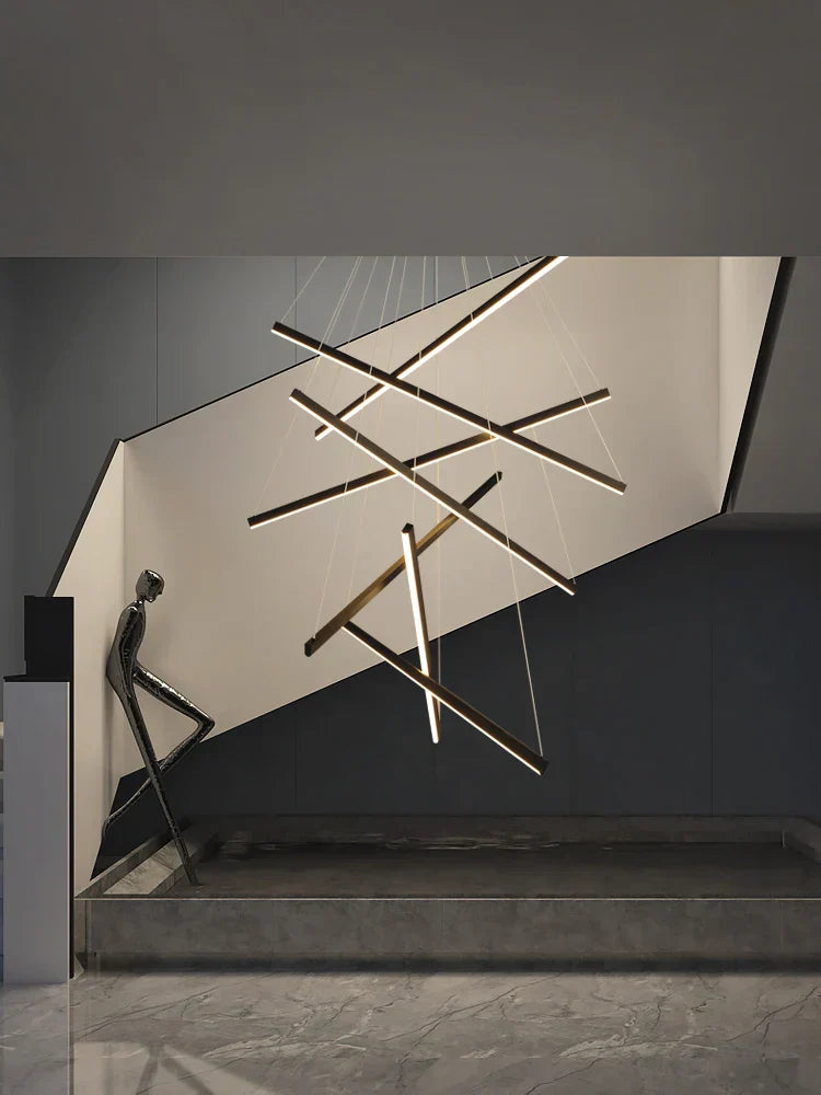 DecorBites™ LED Chandelier for Modern Duplex Interior, Loft Decor, Living & Dining Room Lighting