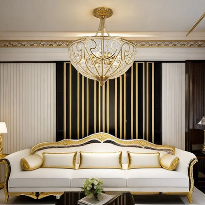 DecorBites™ Luxe Crystal Semi Chandelier for Bedroom, Restaurant, Aisle - European Retro Style