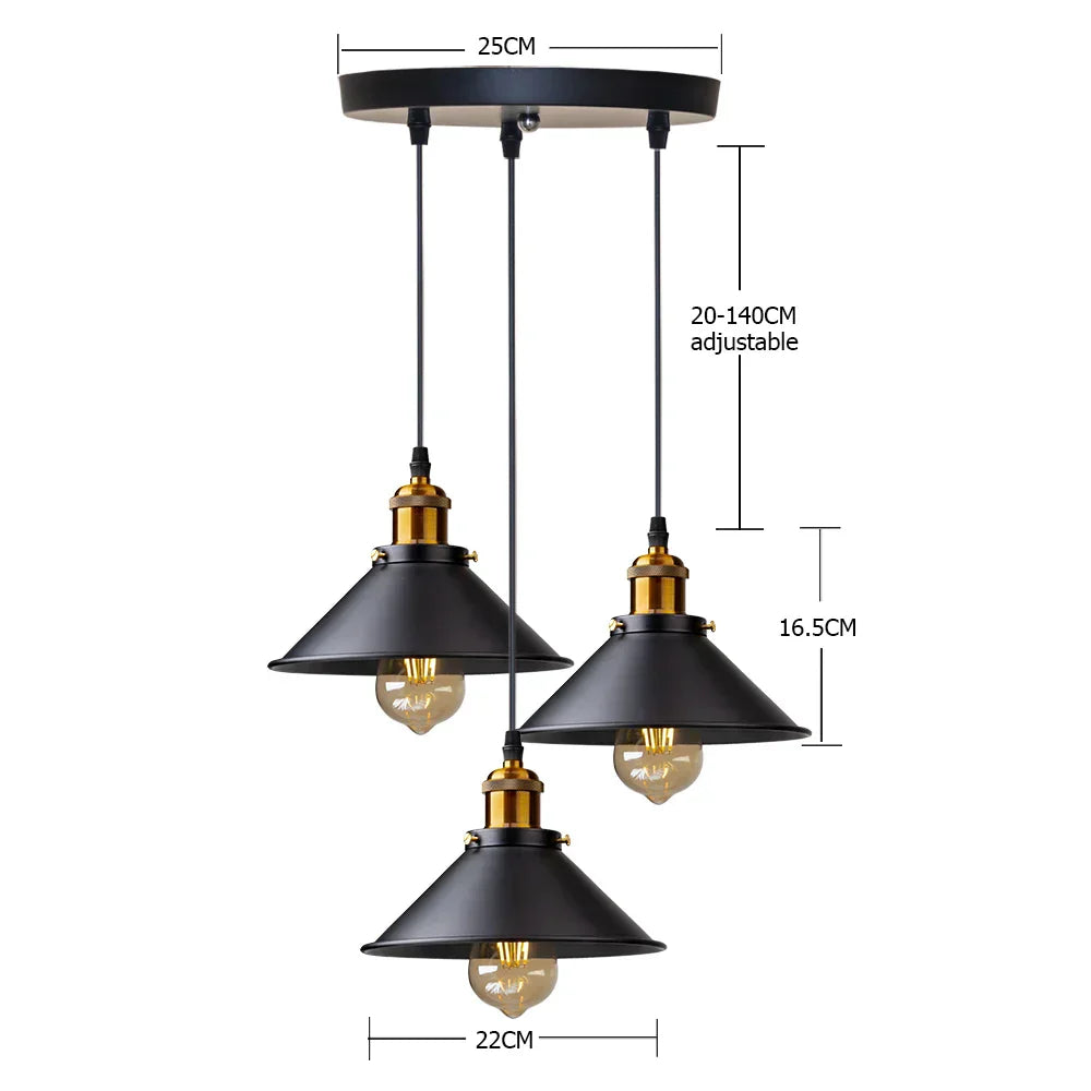 DecorBites™ Industrial Retro LED Hanging Chandelier Pendant Light for Home Dining, Bar, and Restaurant Décor