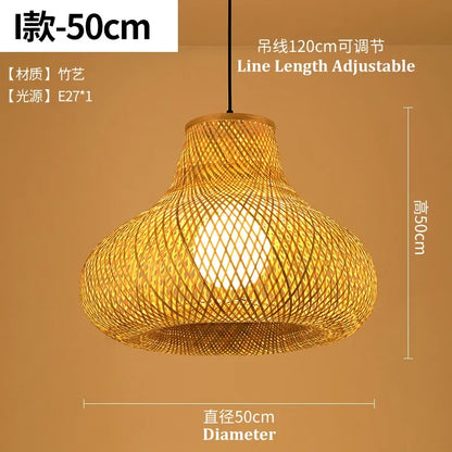 DecorBites™ Bamboo Pendant Light Hand Woven LED Chandelier for Home Decor