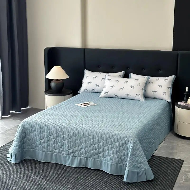 DecorBites™ Cool Silk Summer Quilt Set with Sheets & Pillowcases