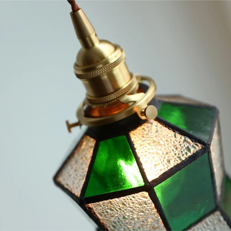 DecorBites™ Colorful Glass Tiffany Style LED Pendant Lamp, Modern Hanging Light Fixture