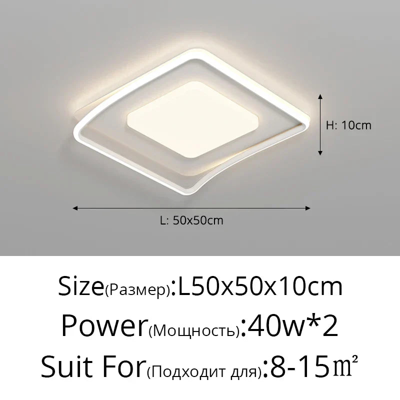 DecorBites™ LED Ceiling Lights White Black Infinite Dimming Home Lighting Fixtures